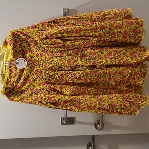 EDDY Diane Drop-Waist Skirt Amber & Fuchsia Floral